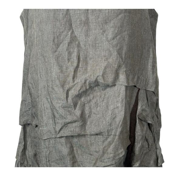 Chalet Sleeveless Gray Linen Tiered Bubble Hem Sundress Size Large - Picture 5 of 15